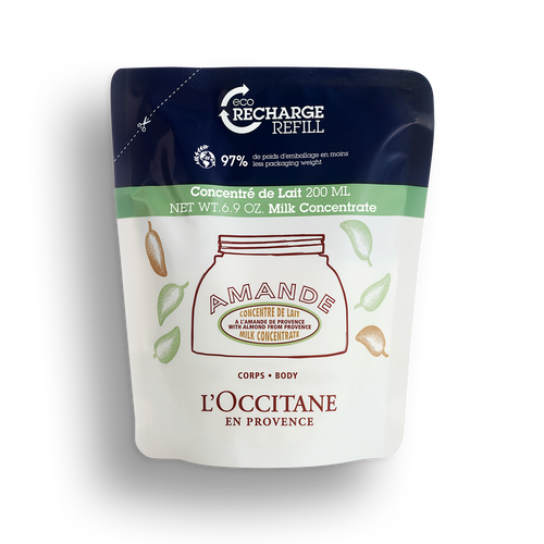 Affichage de l’image 1/1 du produit Eco-Recharge Concentré de Lait à l'amande de Provence 200 ml | L’Occitane en Provence
