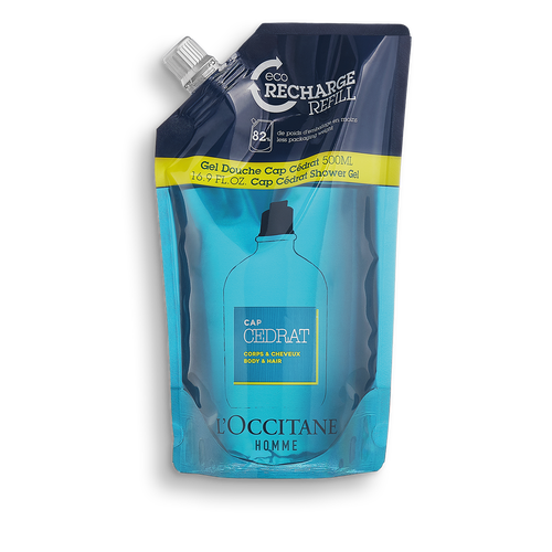 Bildanzeige 1/1 des Produkts Öko-Nachfüllpackung Cap Cédrat Duschgel 500 ml | L’Occitane en Provence
