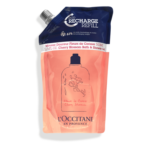Weergave afbeelding 1/2 van product Eco-Refill Cherry Blossom Zachte Mousse 500 ml | L’Occitane en Provence