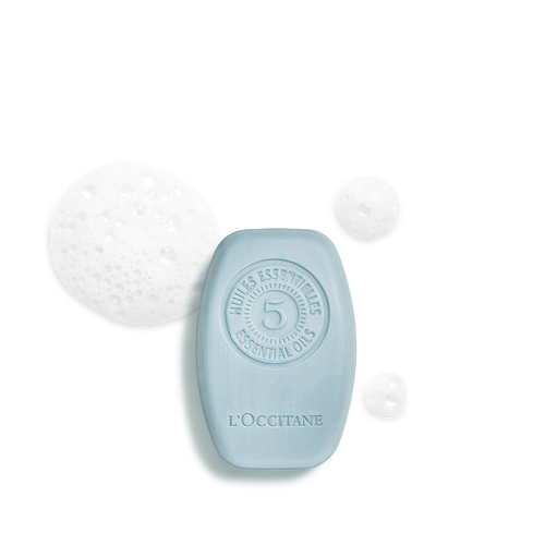 Vista 1/4 de Champú Sólido Frescor Purificante Aromacología 60 g | L’Occitane en Provence