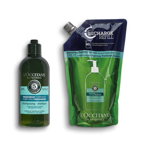 Bildanzeige 1/1 des Produkts Duo Aromachologie Pure Frische Shampoo  | L’Occitane en Provence