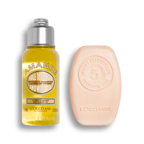 Vedi 1/1 il prodotto Duo Shampoo solido Riparatore Intenso 60gr e Olio doccia mandorla 75ml  | L’Occitane en Provence