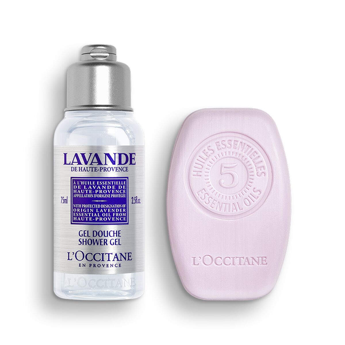 Duo Vaste Shampoo Gentle & Balanced 60g en Lavender Douchegel 75ml - L'Occitane en Provence